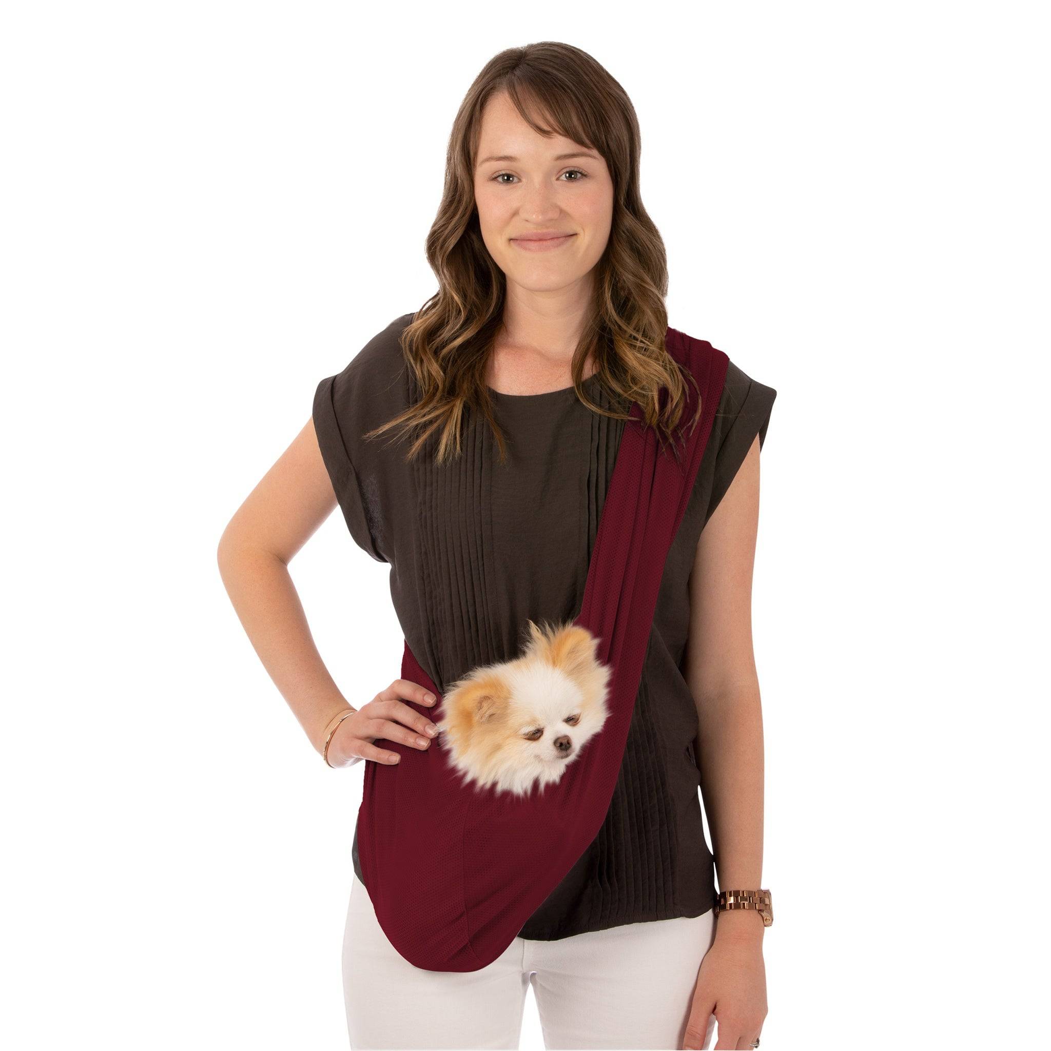 Mesh Sport Sling Carrier Burgundy