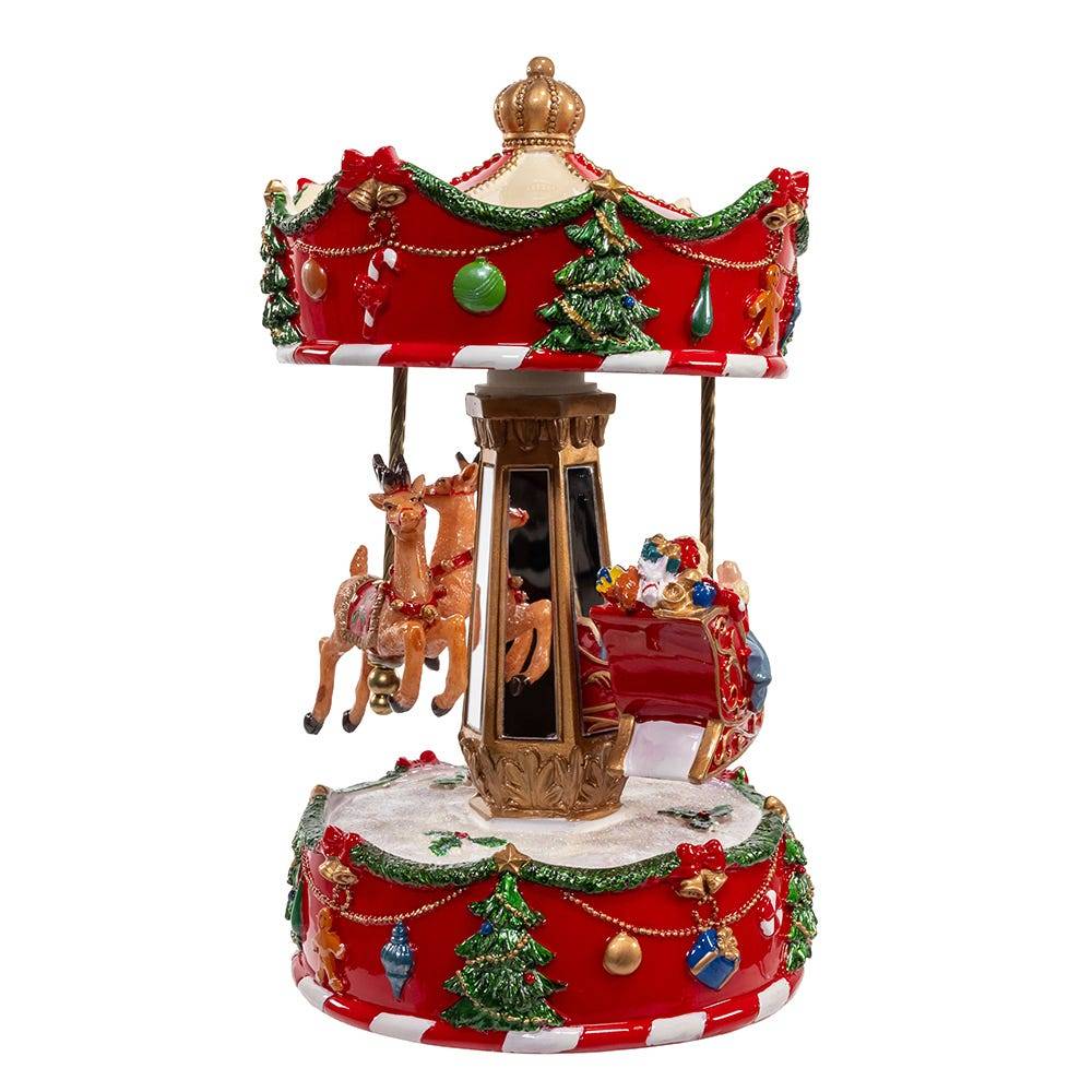 Kurt Adler 8.7-Inch Musical Wind-Up Carousel Tablepiece