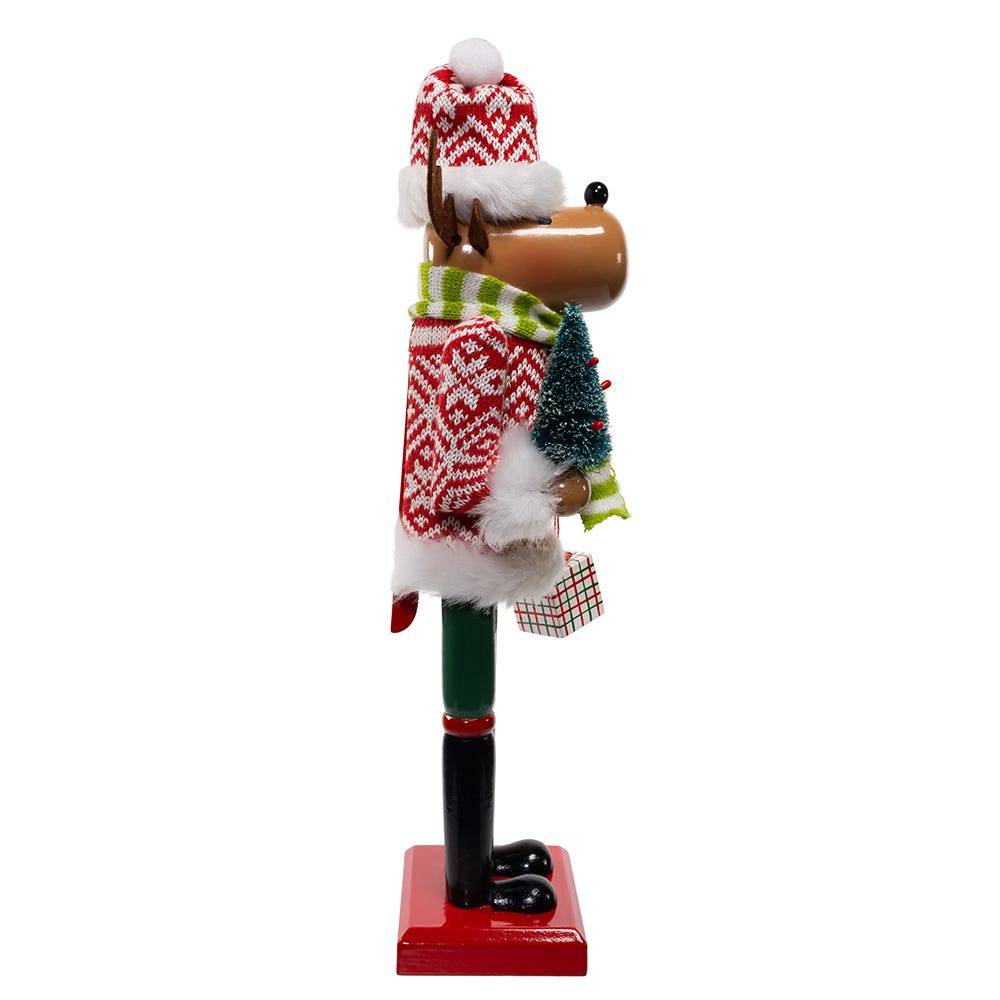 Kurt Adler 15-Inch Wooden Reindeer Nutcracker