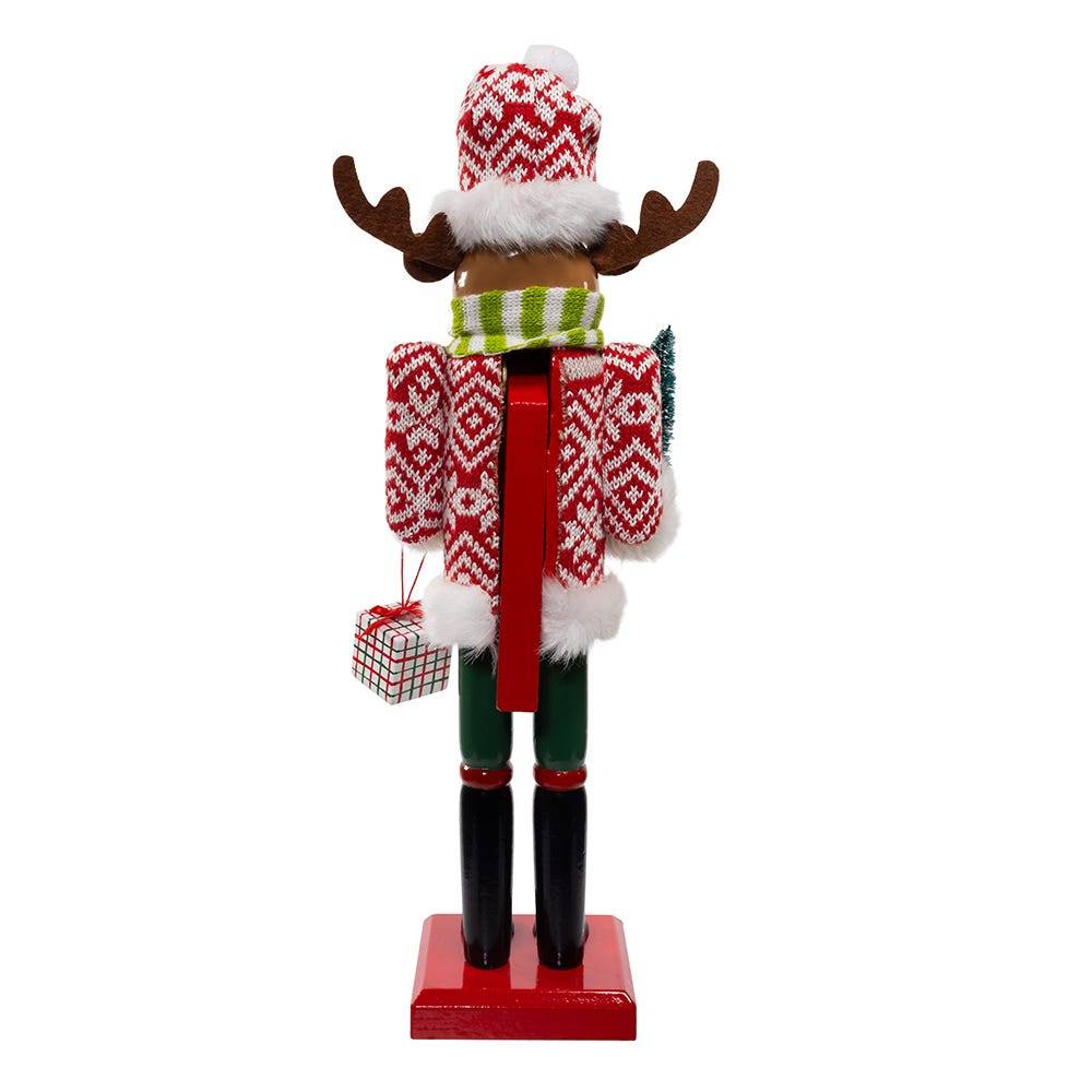 Kurt Adler 15-Inch Wooden Reindeer Nutcracker