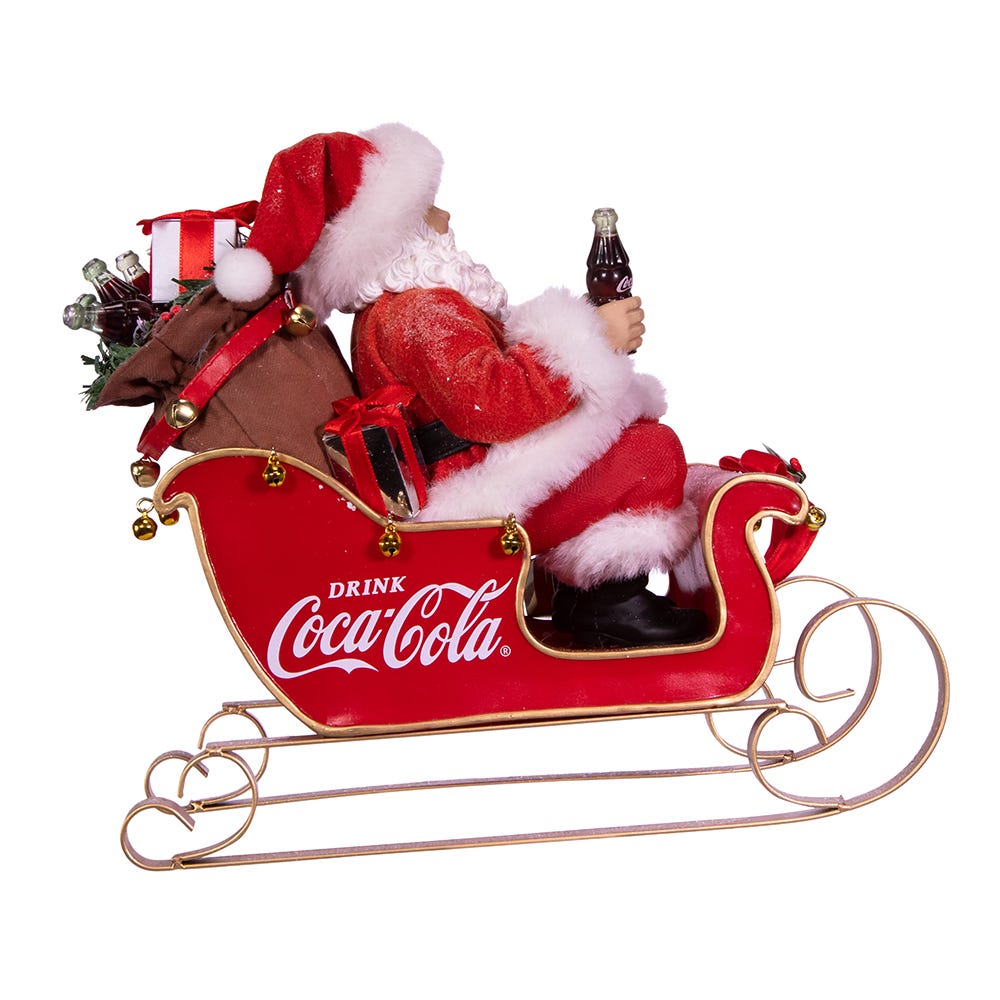 Kurt Adler 10-Inch Coca-Cola Santa in Sleigh Table Piece