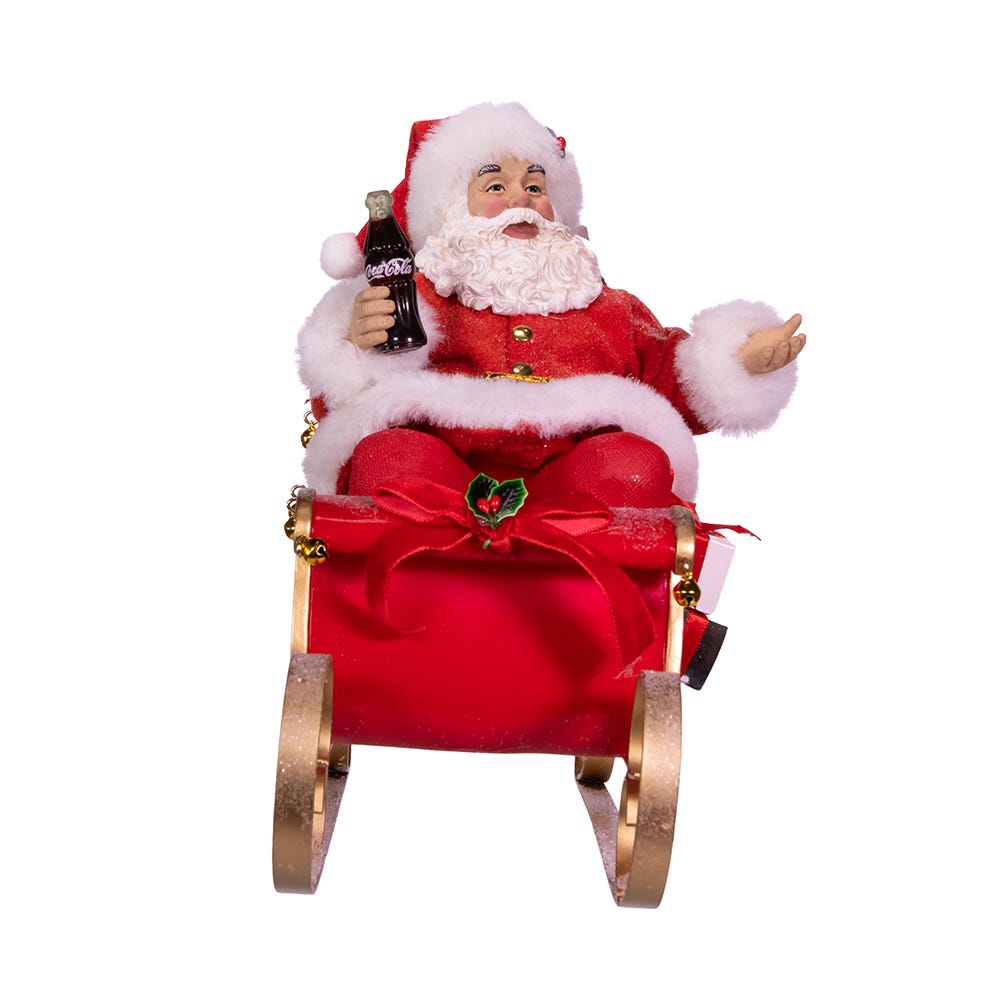 Kurt Adler 10-Inch Coca-Cola Santa in Sleigh Table Piece