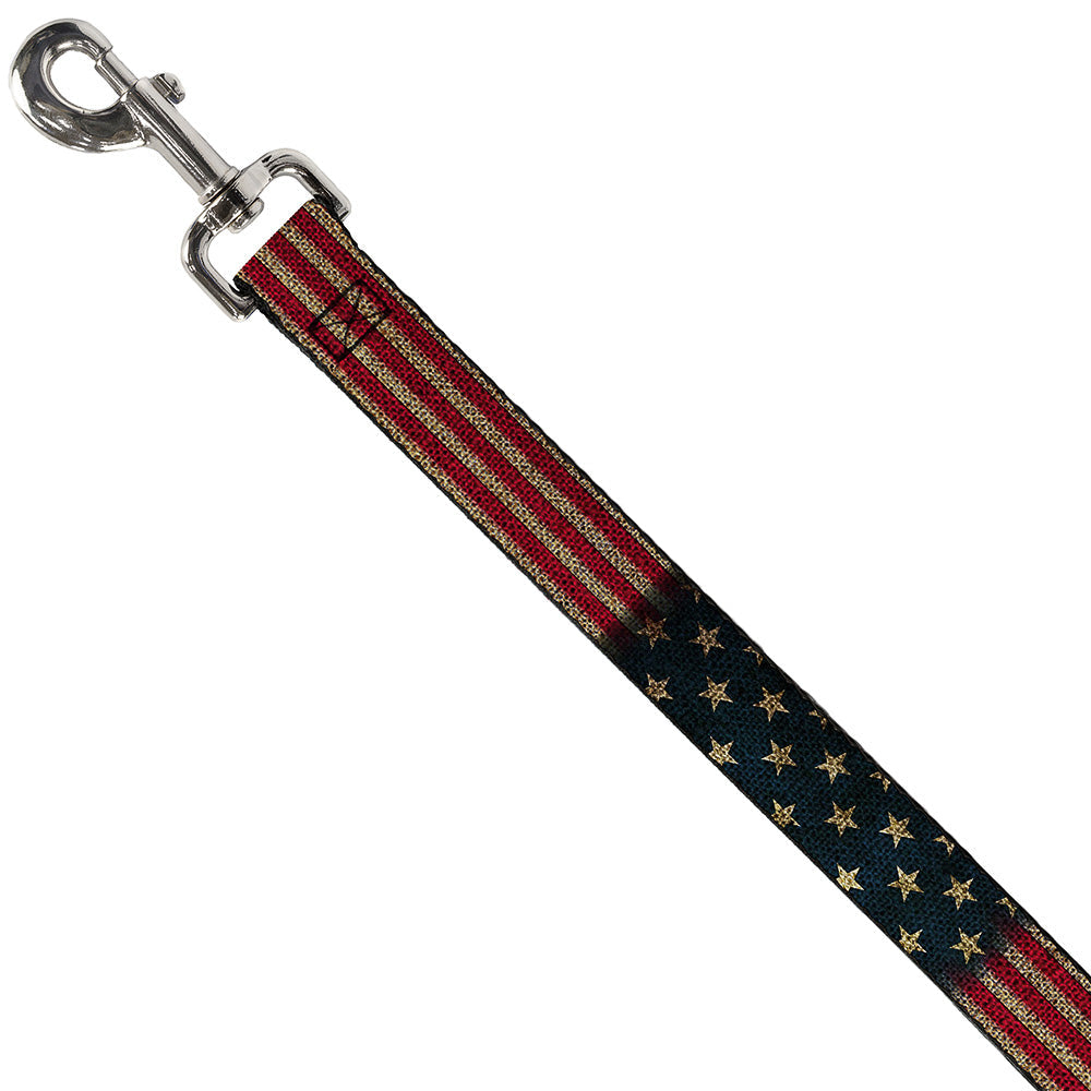 Vintage US Flag Pet Collar & Leash Set