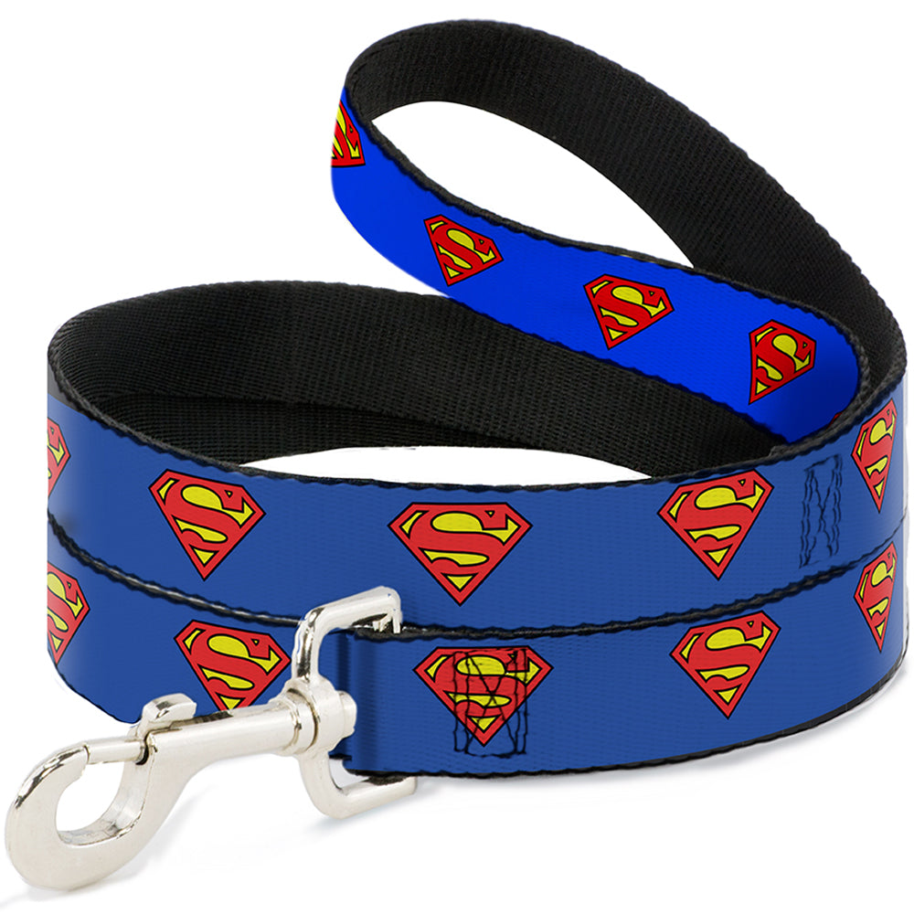 Superman Shield Blue Pet Collar & Leash Set