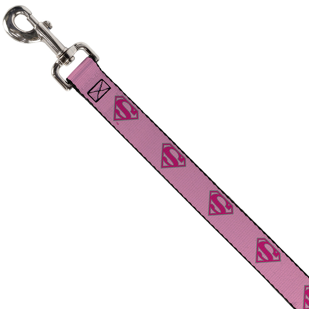 Superman Shield Pink Pet Collar & Leash Set