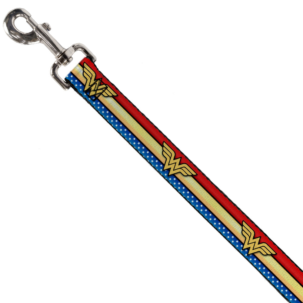 Wonder Woman Logo Stripe Pet Collar & Leash Set