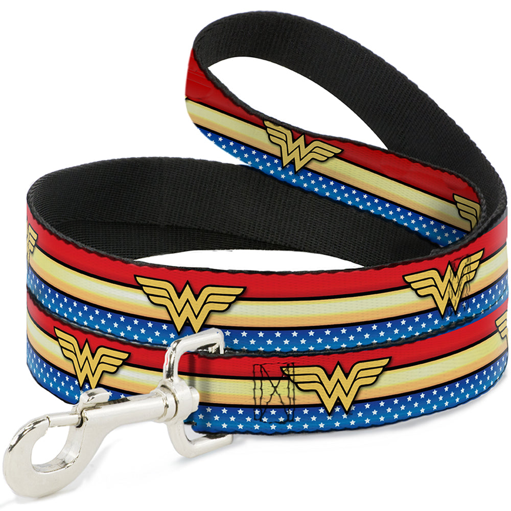 Wonder Woman Logo Stripe Pet Collar & Leash Set