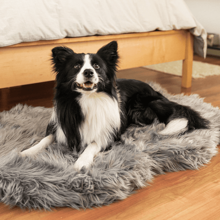 PupRug by Paw.com™ Faux Fur Orthopedic Dog Bed - Curve Charcoal Grey