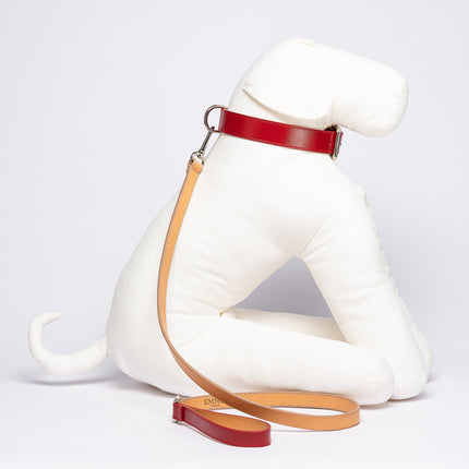 Red Saffiano-Leash