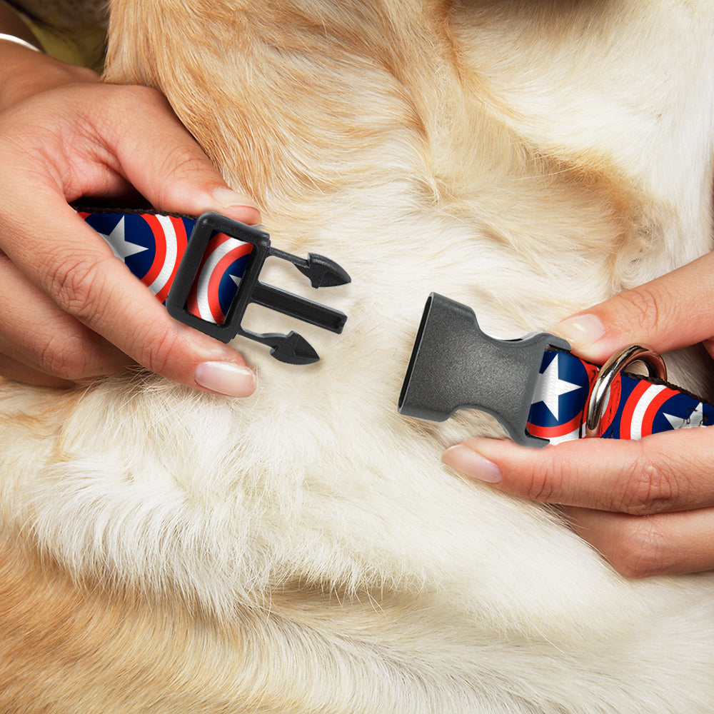 Captain America Shield Navy Pet Collar & Leash Set