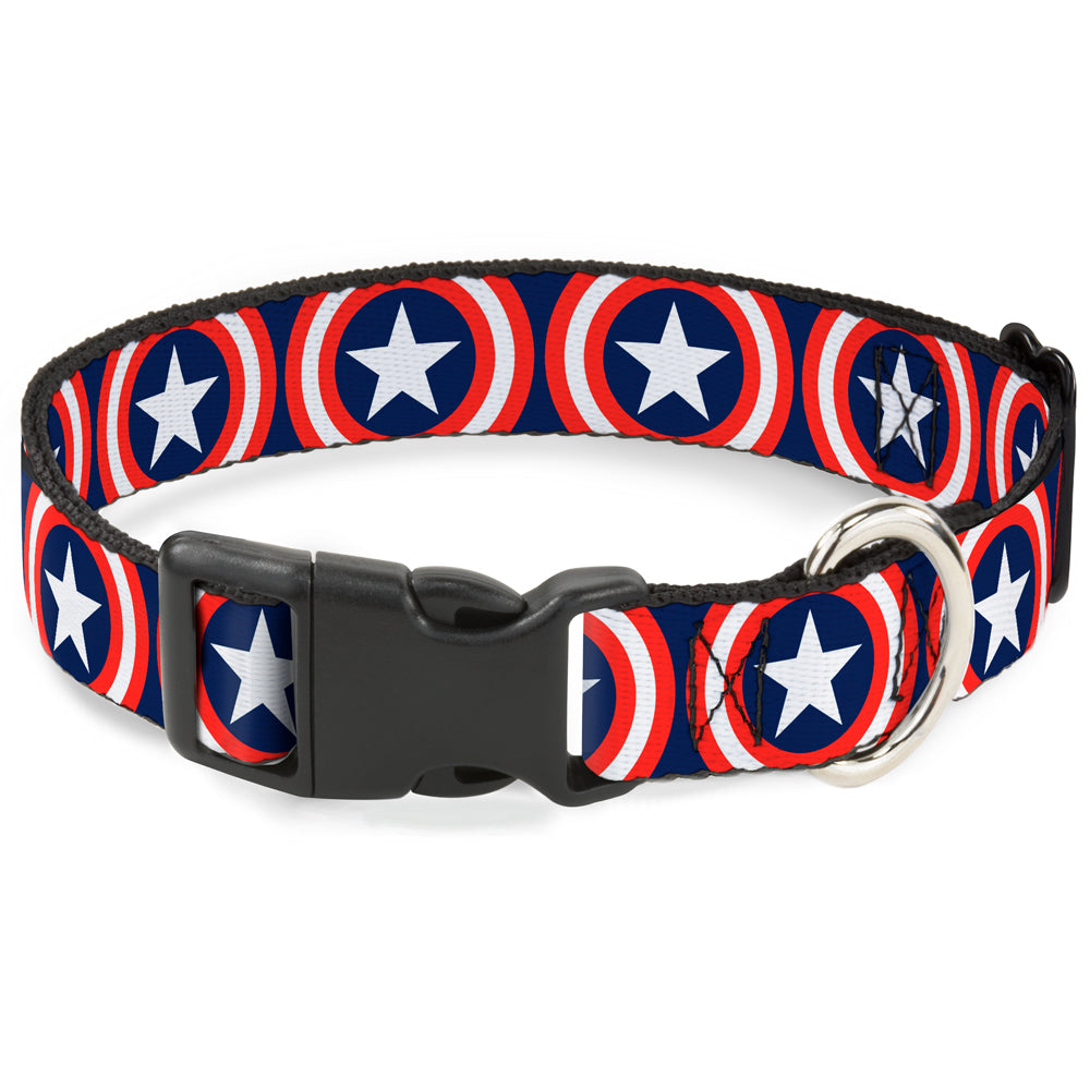 Captain America Shield Navy Pet Collar & Leash Set Large