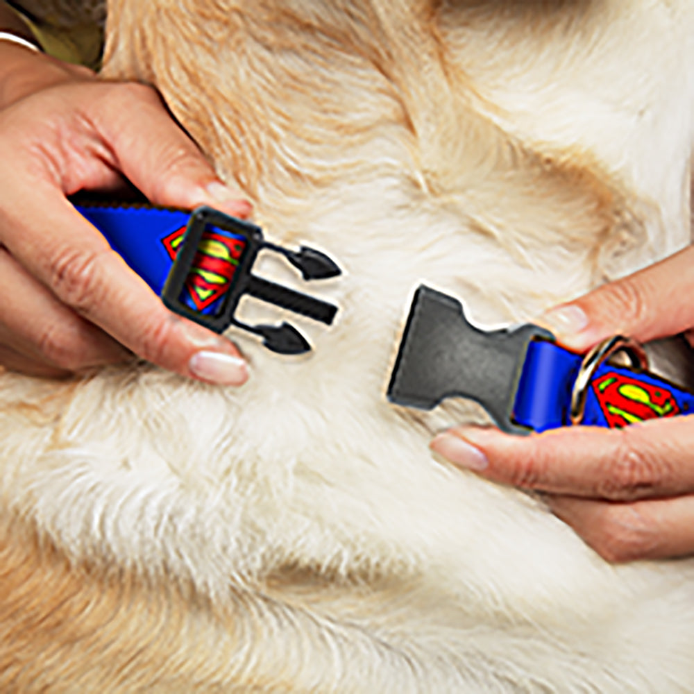 Superman Shield Blue Pet Collar & Leash Set