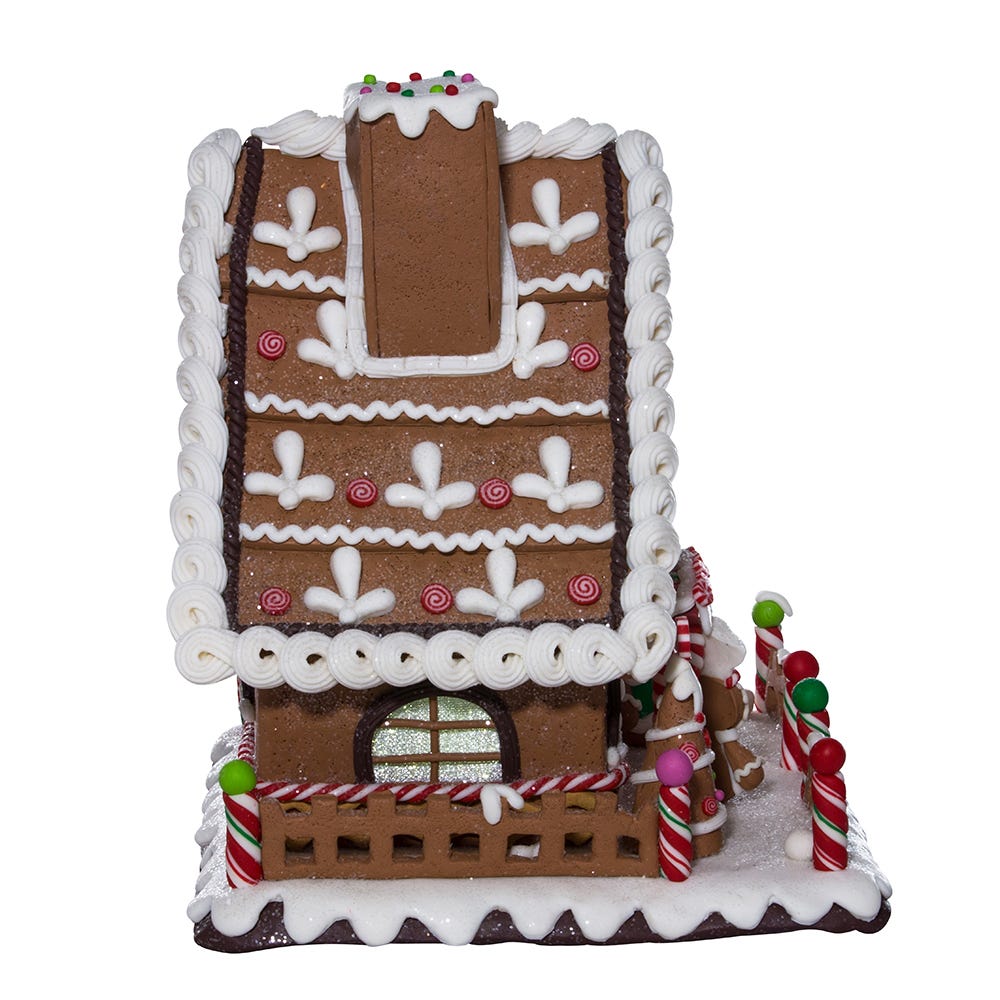 Kurt Adler 10-Inch Battery-Operated Claydough LED Gingerbread House Tablepiece