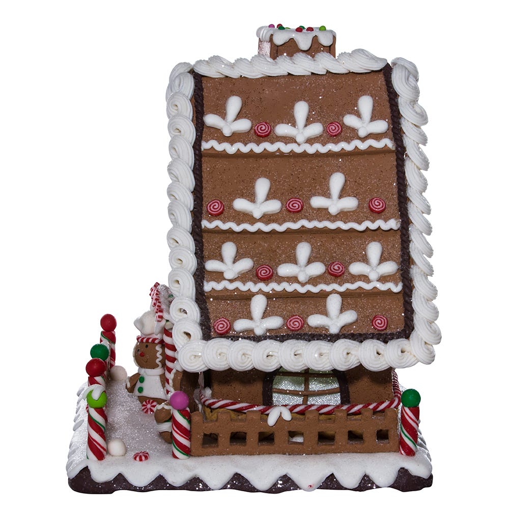 Kurt Adler 10-Inch Battery-Operated Claydough LED Gingerbread House Tablepiece