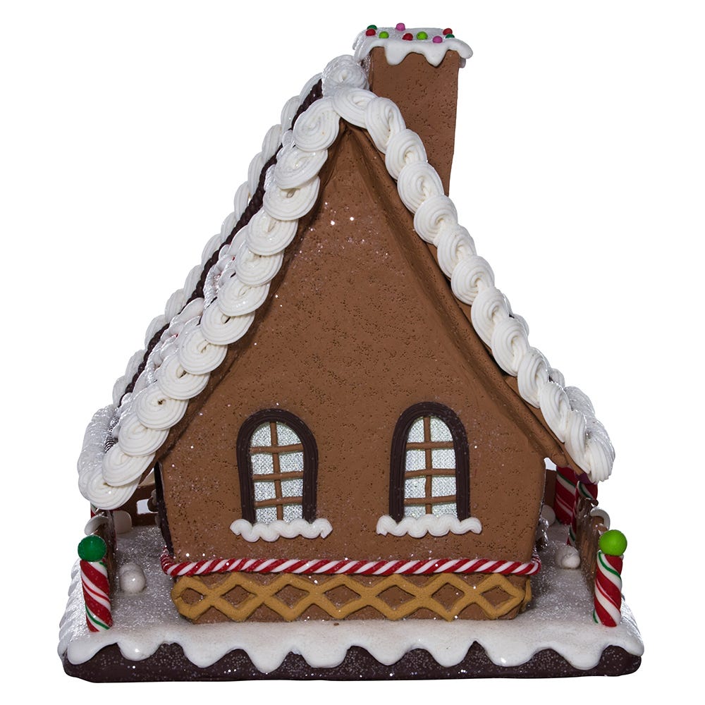 Kurt Adler 10-Inch Battery-Operated Claydough LED Gingerbread House Tablepiece