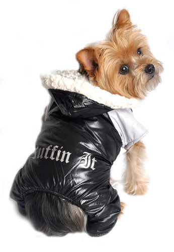 Ruffin It Dog Snowsuit Harness - Black and Gray Option