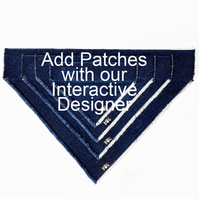 Custom Denim Bandana with Patches