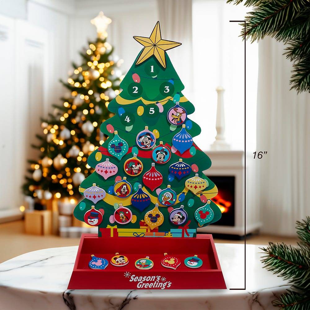 Kurt Adler 16-Inch Disney Advent Tree with Magnetic Ornaments