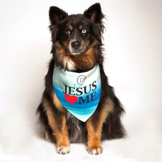 Jesus Loves Me Christian Dog Bandana by Dog Fashion Living