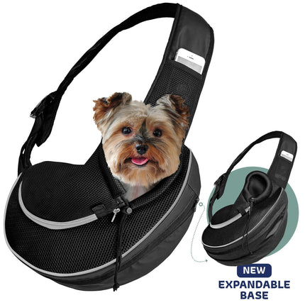 Expandable Sling Bag - Front Shoulder Pet Carrier for Small Dog, Cat and Puppy