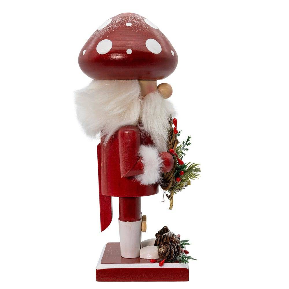 Kurt Adler 9-Inch Wooden Mushroom Santa Nutcracker