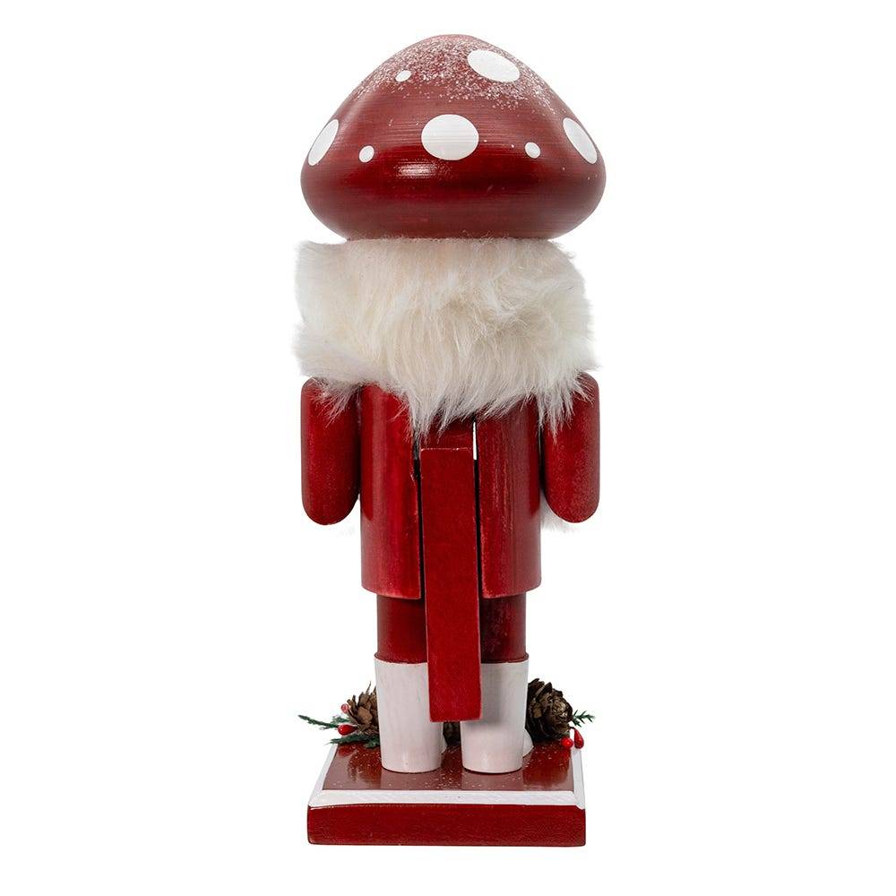 Kurt Adler 9-Inch Wooden Mushroom Santa Nutcracker