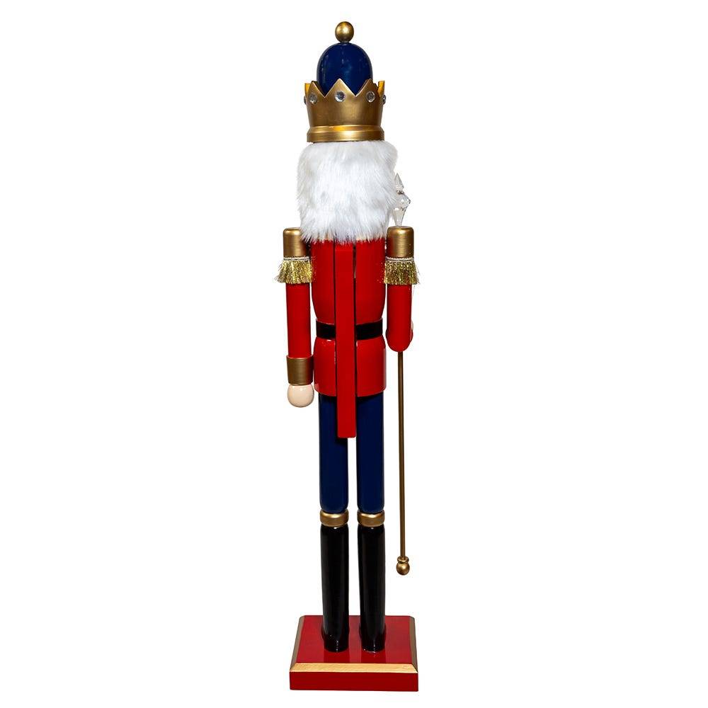 Kurt Adler 36-Inch Wooden Red and Blue King Nutcracker