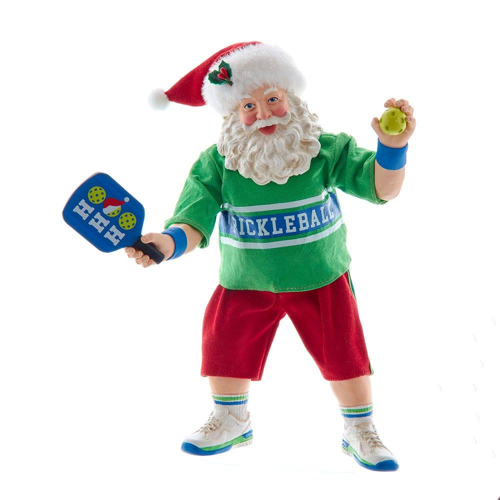 Kurt Adler 10-Inch Fabriché Santa Playing Pickleball