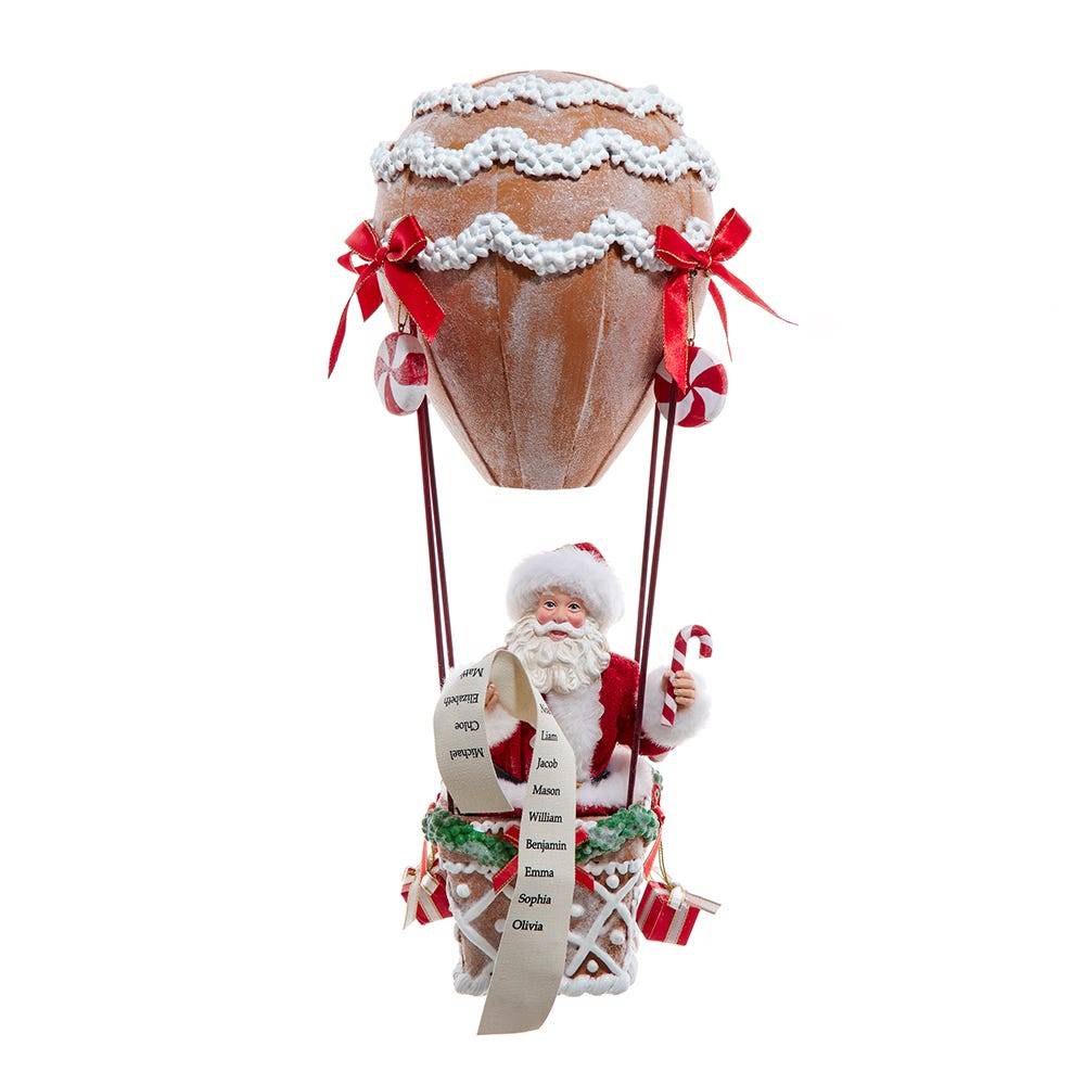 Kurt Adler 12-Inch Fabriché Gingerbread Hot Air Balloon Santa