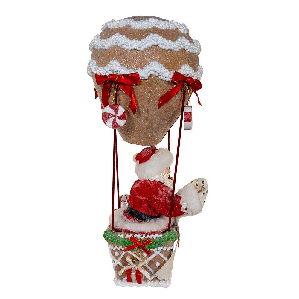 Kurt Adler 12-Inch Fabriché Gingerbread Hot Air Balloon Santa