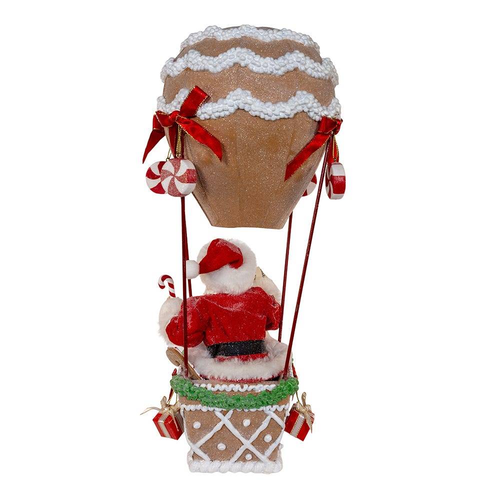 Kurt Adler 12-Inch Fabriché Gingerbread Hot Air Balloon Santa