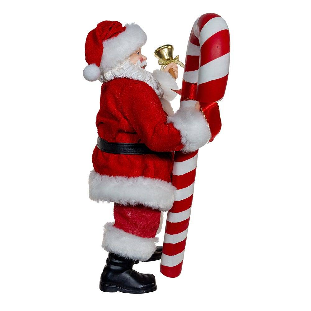 Kurt Adler 10.5-Inch Fabriché Santa With Oversized Candy Cane