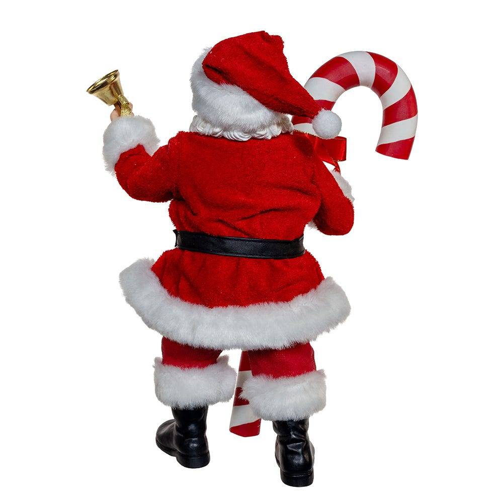 Kurt Adler 10.5-Inch Fabriché Santa With Oversized Candy Cane