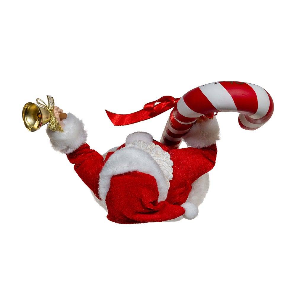 Kurt Adler 10.5-Inch Fabriché Santa With Oversized Candy Cane