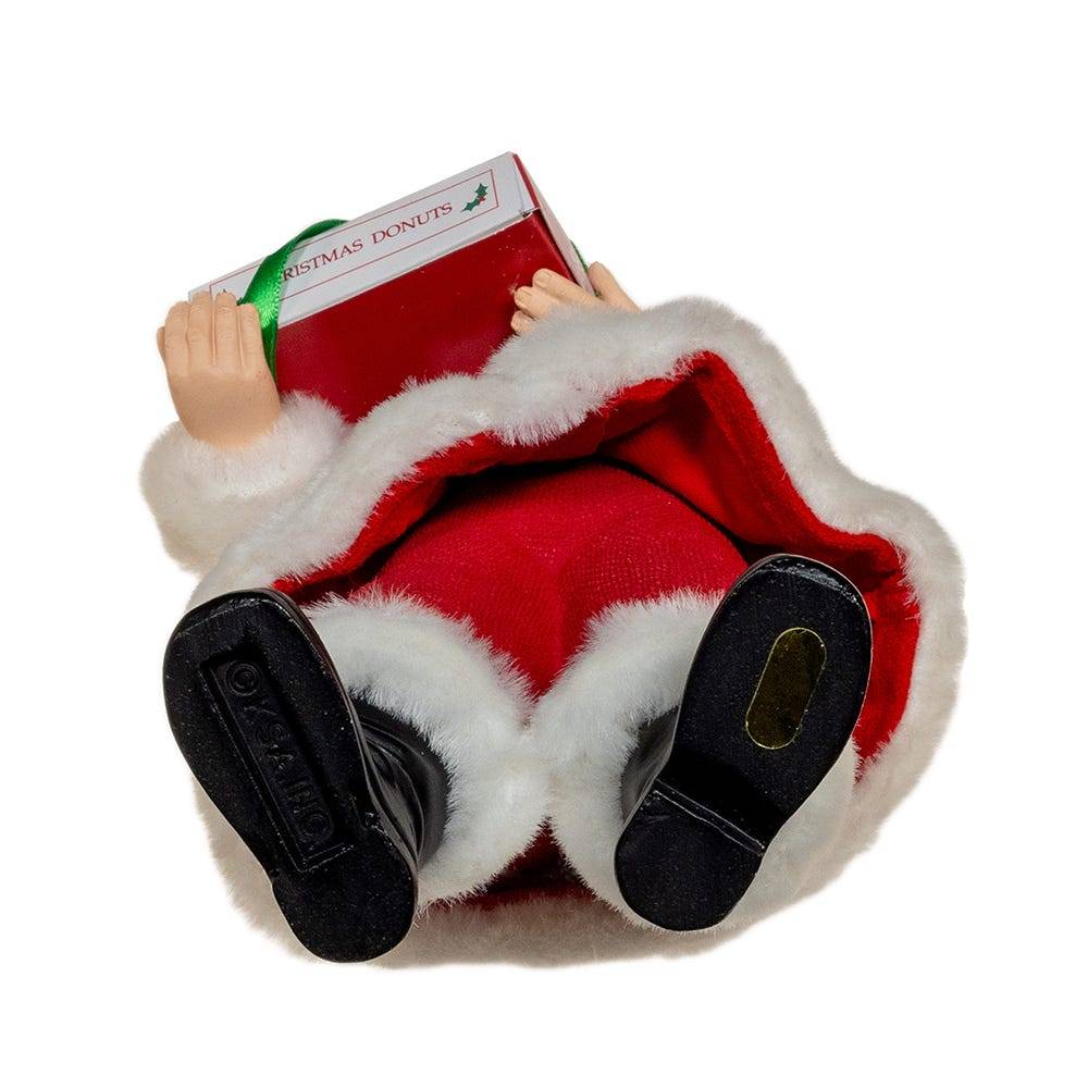 Kurt Adler 10.5-Inch Fabriché Santa With Box of Donuts