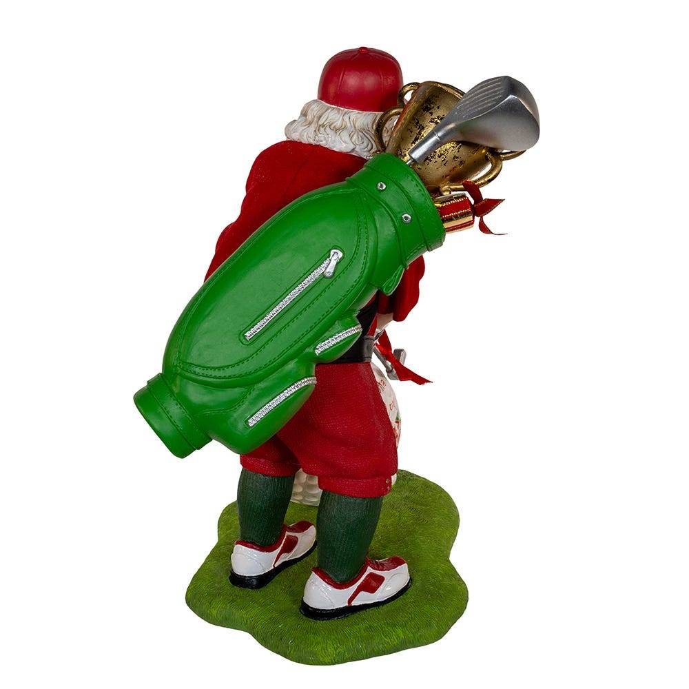 Kurt Adler 11-Inch Fabriché Golfer Santa With Oversized Golf Ball