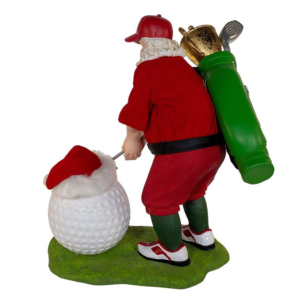 Kurt Adler 11-Inch Fabriché Golfer Santa With Oversized Golf Ball