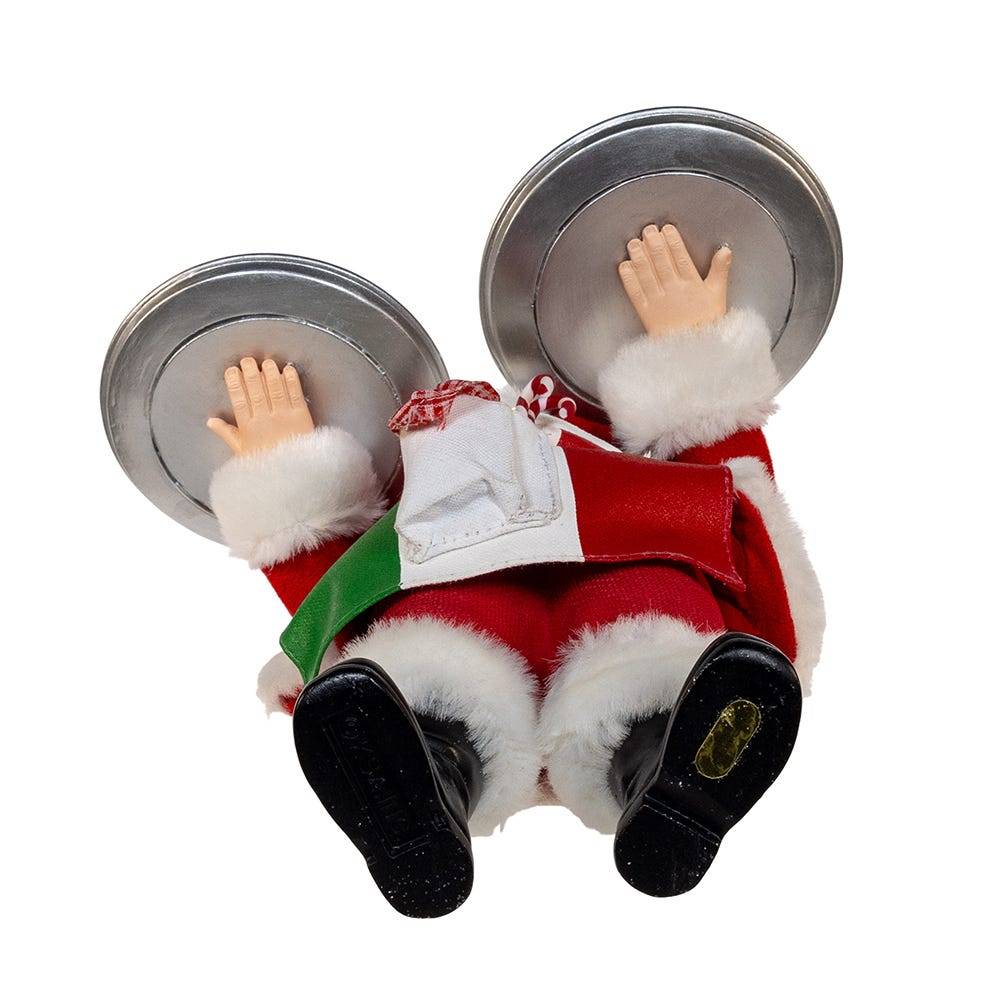 Kurt Adler 11-Inch Fabriché Chef Santa Holding Two Trays of Pizza