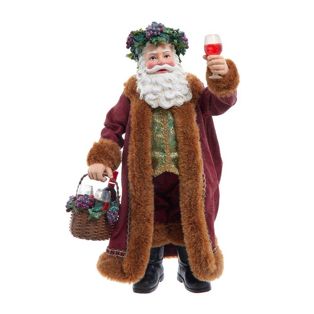 Kurt Adler 10.5-Inch Fabriché Wine Santa