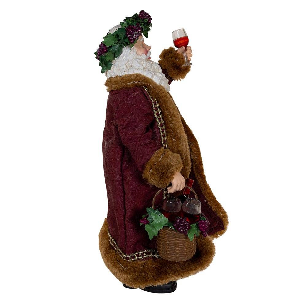 Kurt Adler 10.5-Inch Fabriché Wine Santa