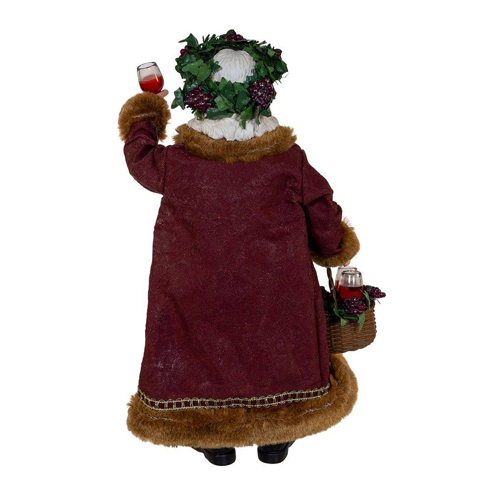 Kurt Adler 10.5-Inch Fabriché Wine Santa