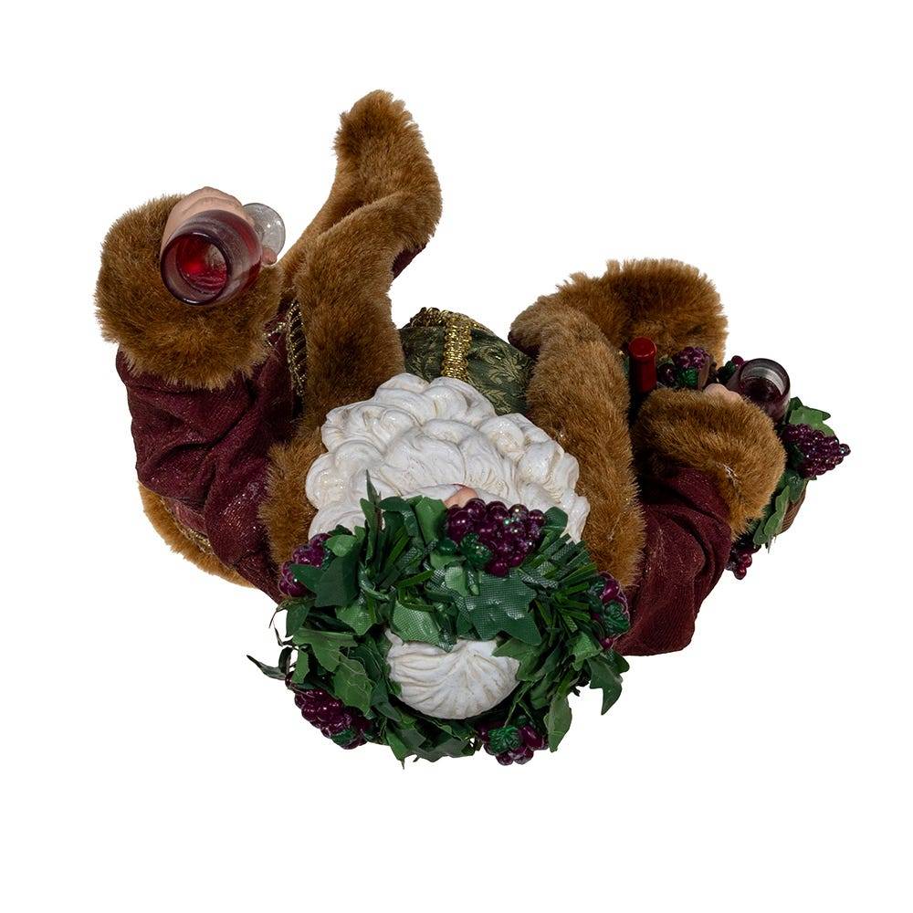 Kurt Adler 10.5-Inch Fabriché Wine Santa