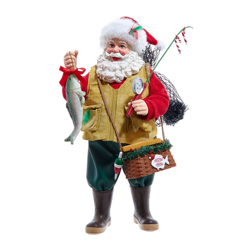 Kurt Adler 10.5-Inch Fabriché Fisherman Santa