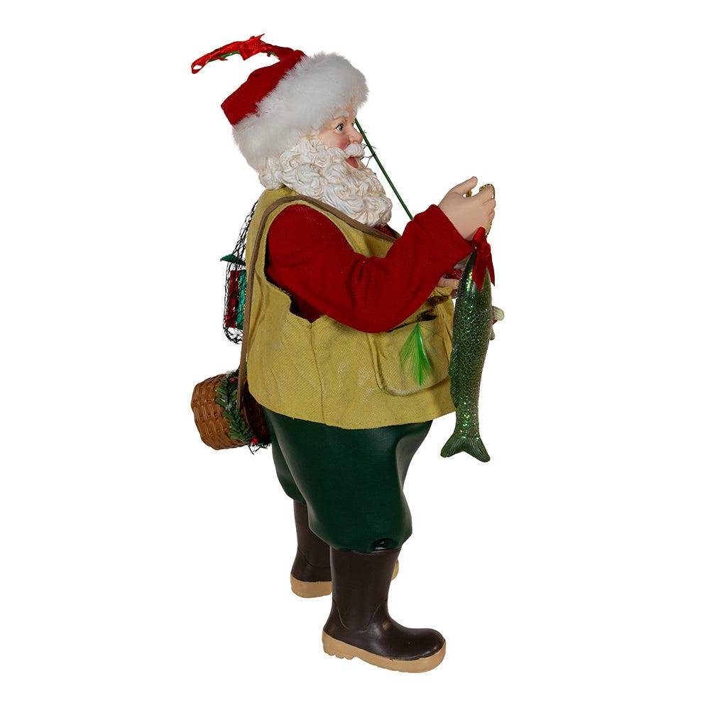 Kurt Adler 10.5-Inch Fabriché Fisherman Santa