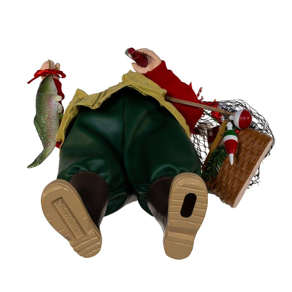 Kurt Adler 10.5-Inch Fabriché Fisherman Santa