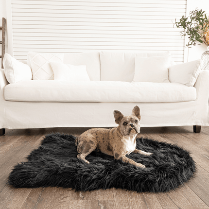 PupRug by Paw.com™ Faux Fur Orthopedic Dog Bed - Curve Midnight Black