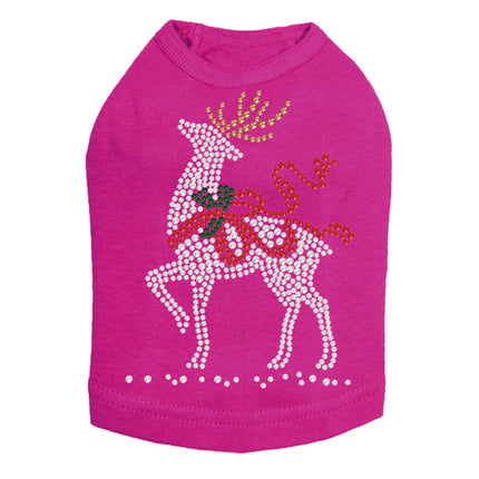 Reindeer with Red Bow - Dog Tank