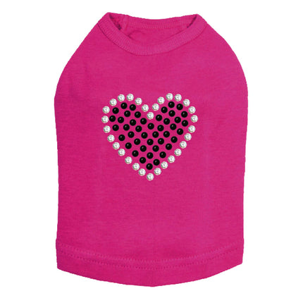 Black Rhinestone Heart - Dog Tank