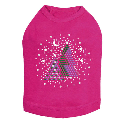 Purple & Green Christmas Trees with Snowflakes - Dog Tank