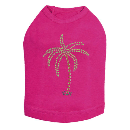 Palm Tree (Green Rhinestones) - Dog Tank